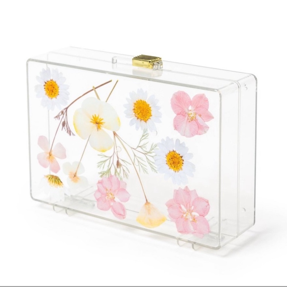 3 for $15 SALE Target Bullseye Floral Acrylic Suitcase Shaped Box with Handle - Picture 2 of 6